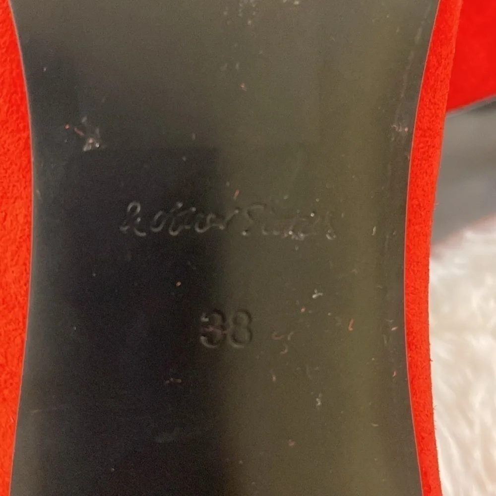 & OTHER STORIES RED FAUX SUED WOMEN PUMPS. SIZE-38 ,US-8. - Picture 7 of 8